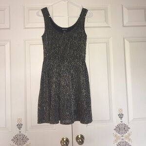 Gold and black dress skater